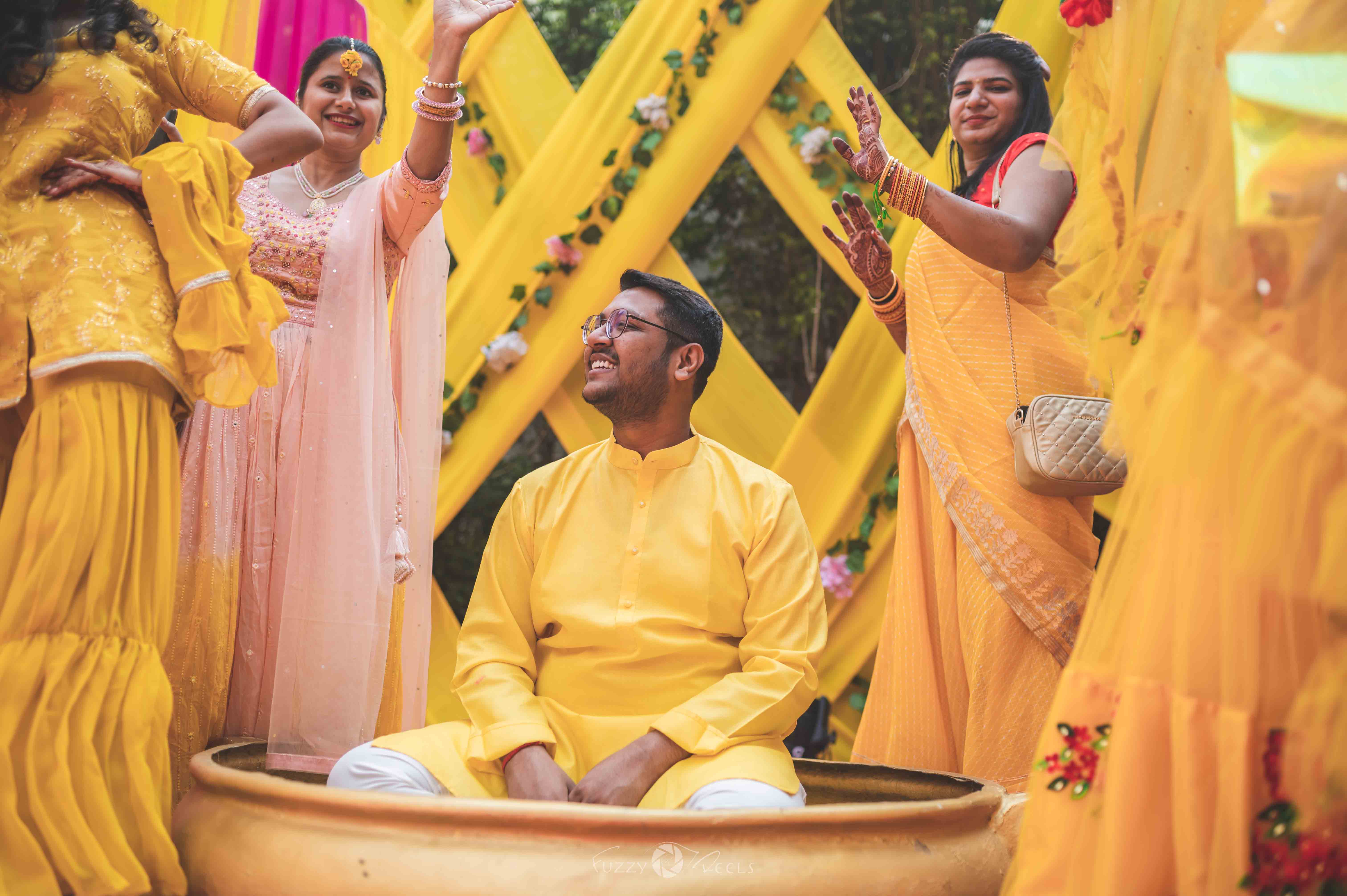 grooms relative dancing